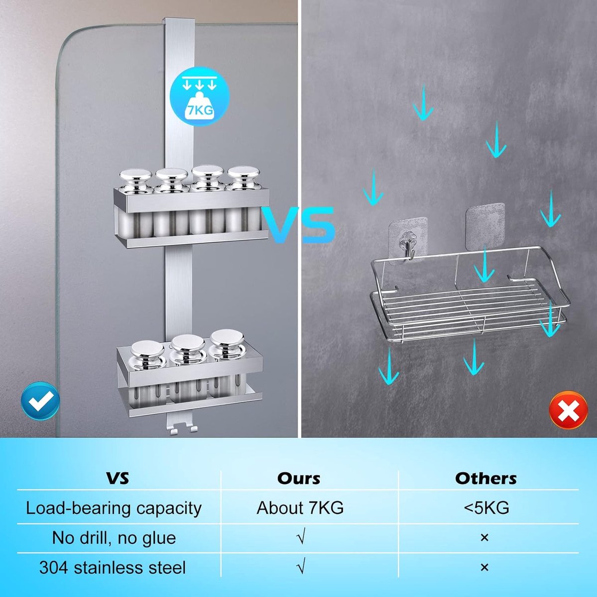 Telescopisch Doucherek - Telescopisch Badkamerrek - Douchehoekrek - Doucherek Zonder Boren
