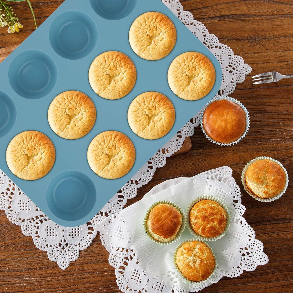 7-in-1 Siliconen Bakvormen Set - Antiaanbak Bakblikken - Cakevorm Broodbakvorm - Muffinvorm Taartvorm - Ronde Cakepan - Bakplaat Siliconen Cakeblikken - Bakken Cookie Pizza Brood Muffinvorm