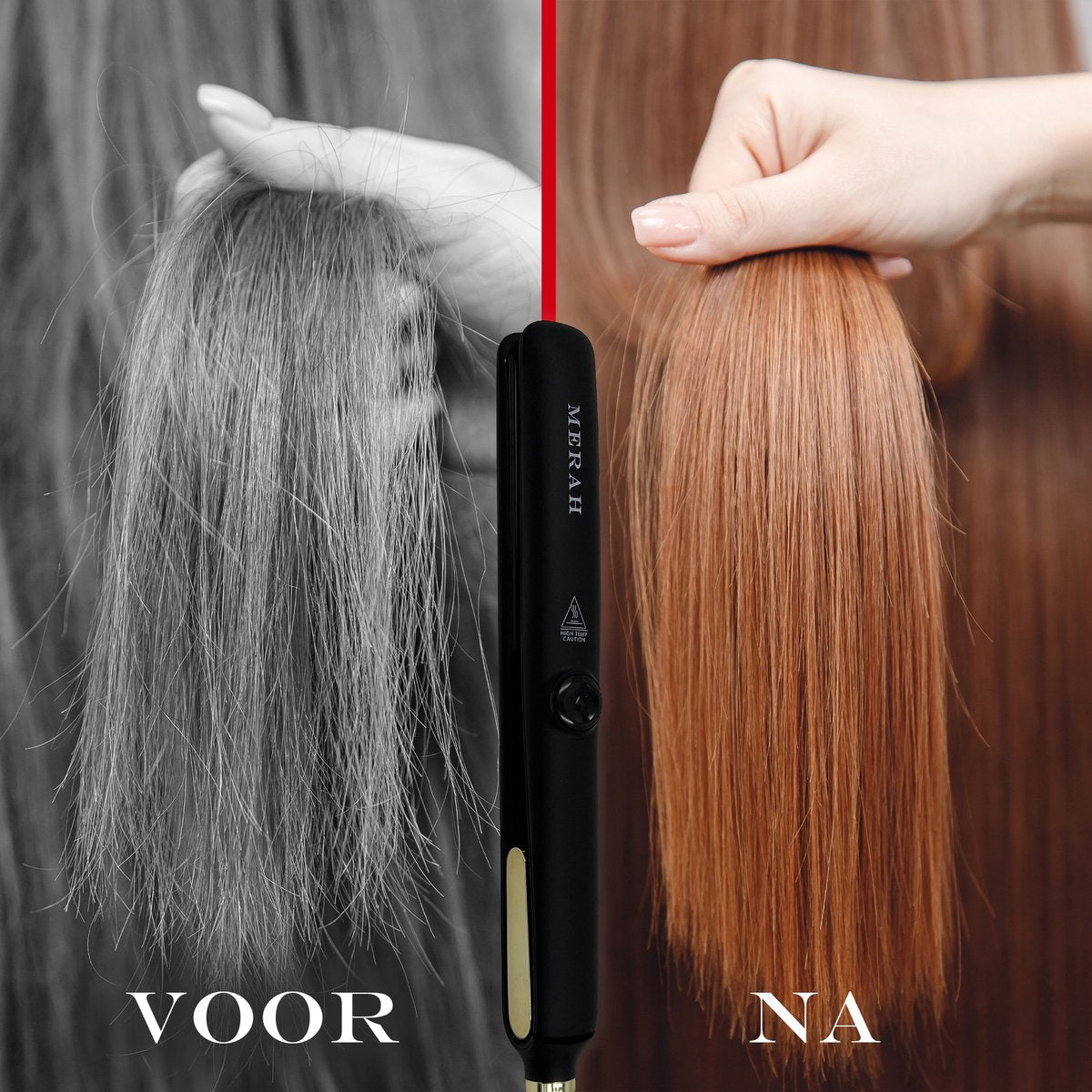 Steam hair straightener - Infrared technology steam hair straightener - Black/gold