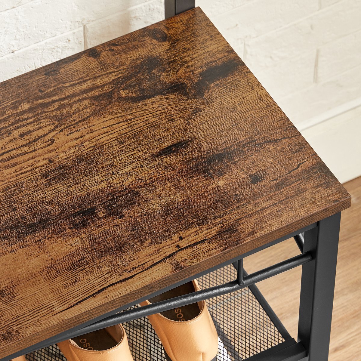 Coat Rack with Bench and Shoe Storage