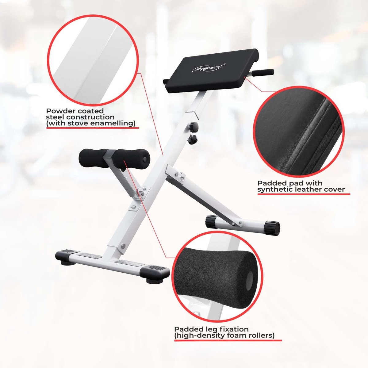 Inklapbare rugtrainer/buikspiertrainer - Max. 120 kg