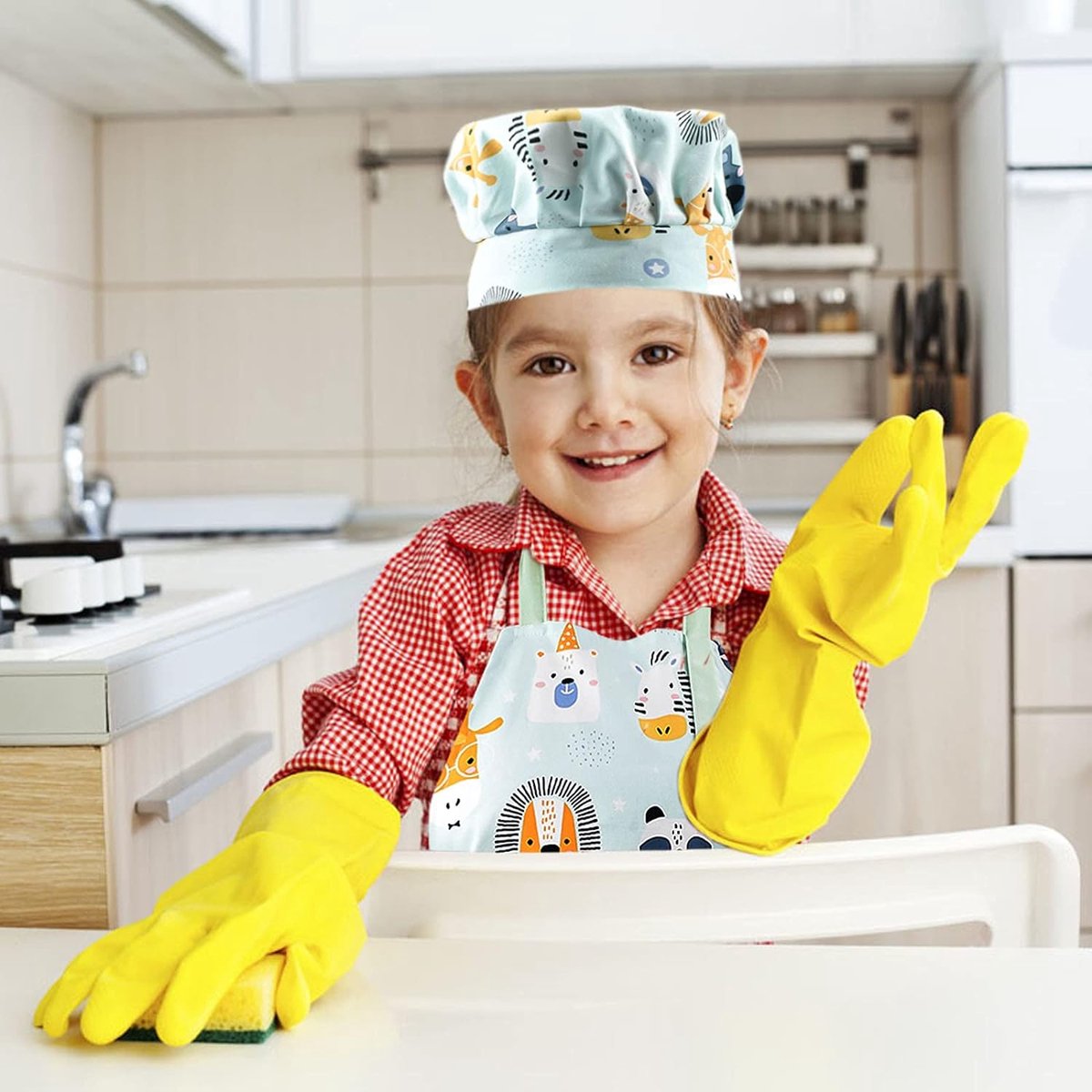 kids schort met zakken voor 2-6 jaar jongens meisjes, verstelbare schort kinderen voor keuken koken bakken schilderen feest