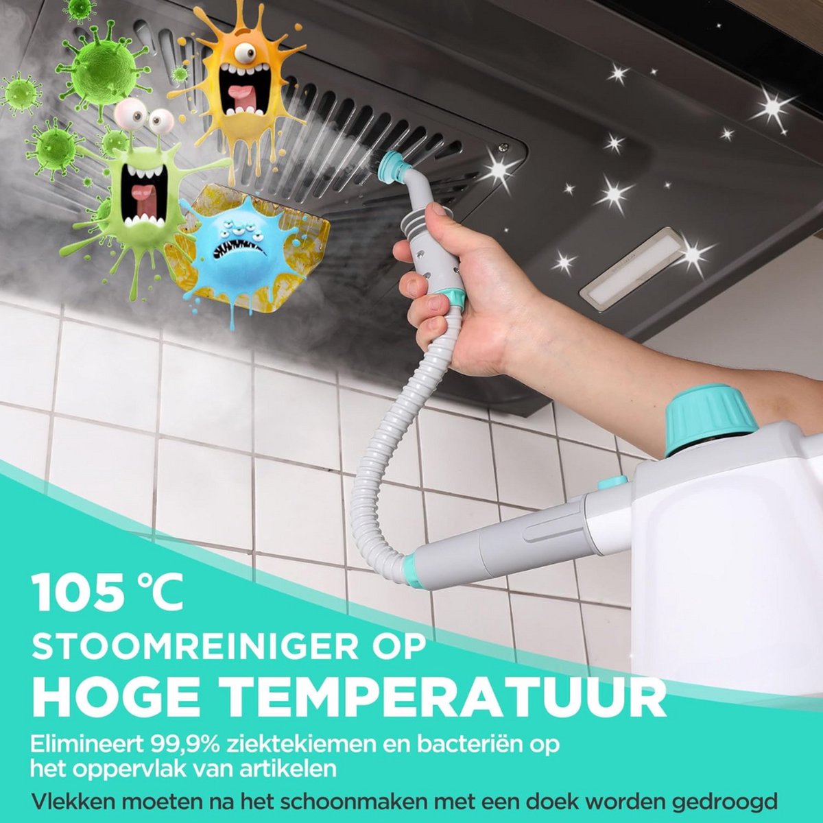 Stoomreiniger Zetel - Zetelreiniger met 8 gratis opzetstukken - Bankreiniger geschikt voor meubels - Textielreiniger - Autobekleding - Bankreiniger - Tapijt