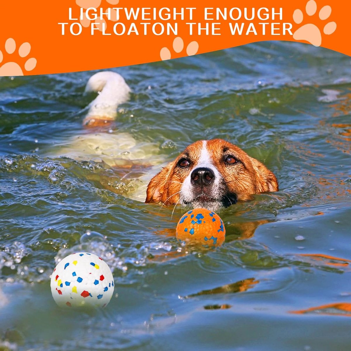 Dog Ball Dog Toy Ball Indestructible Dog Toy Ball Interactive Dog Balls Dog Water Play Ball Stretchy Dog Balls for Small, Medium and Large Dogs (7 cm) (Two)
