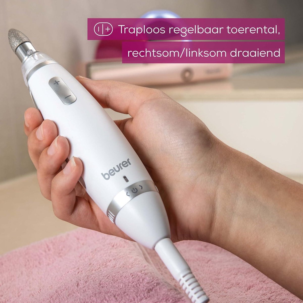 Beurer MP 62 manicure-pedicureset - elektrische nagelvijl met 10 hoogwaardige nagelverzorgingshulpstukken - LED-licht - traploze snelheidsregeling - opbergetui - html-content nodig Nagelvijl elektrisch