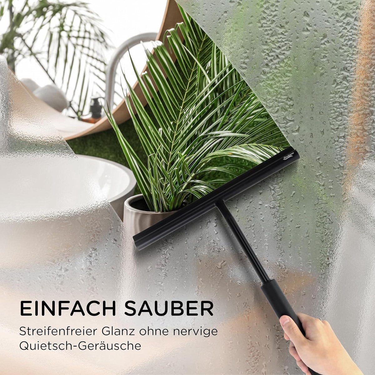 Extractable shower squeegee black - shower squeegee with 100 cm telescopic rod I shower cabinet squeegee shower squeegee window cleaner - bathroom squeegee water squeegee - for bathroom Magnetic window cleaner