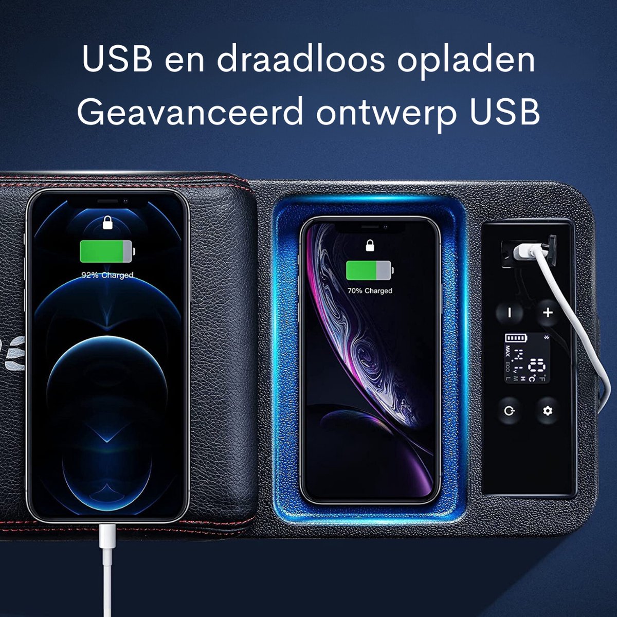 Coolbox - Draagbare koelkast voor de auto, 8 liter, draagbare elektrische koelkast, koelkast, vriezer, handmatige bediening en app-bediening, 12/24 V DC vriezers voor reizen, picknick, camping, thuisgebruik