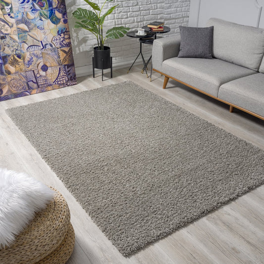 Loca Shaggy Vloerkleed Lichtgrijs - 160x230 CM - Hoogpolig Vloerkleed - Tapijt Woonkamer, Slaapkamer