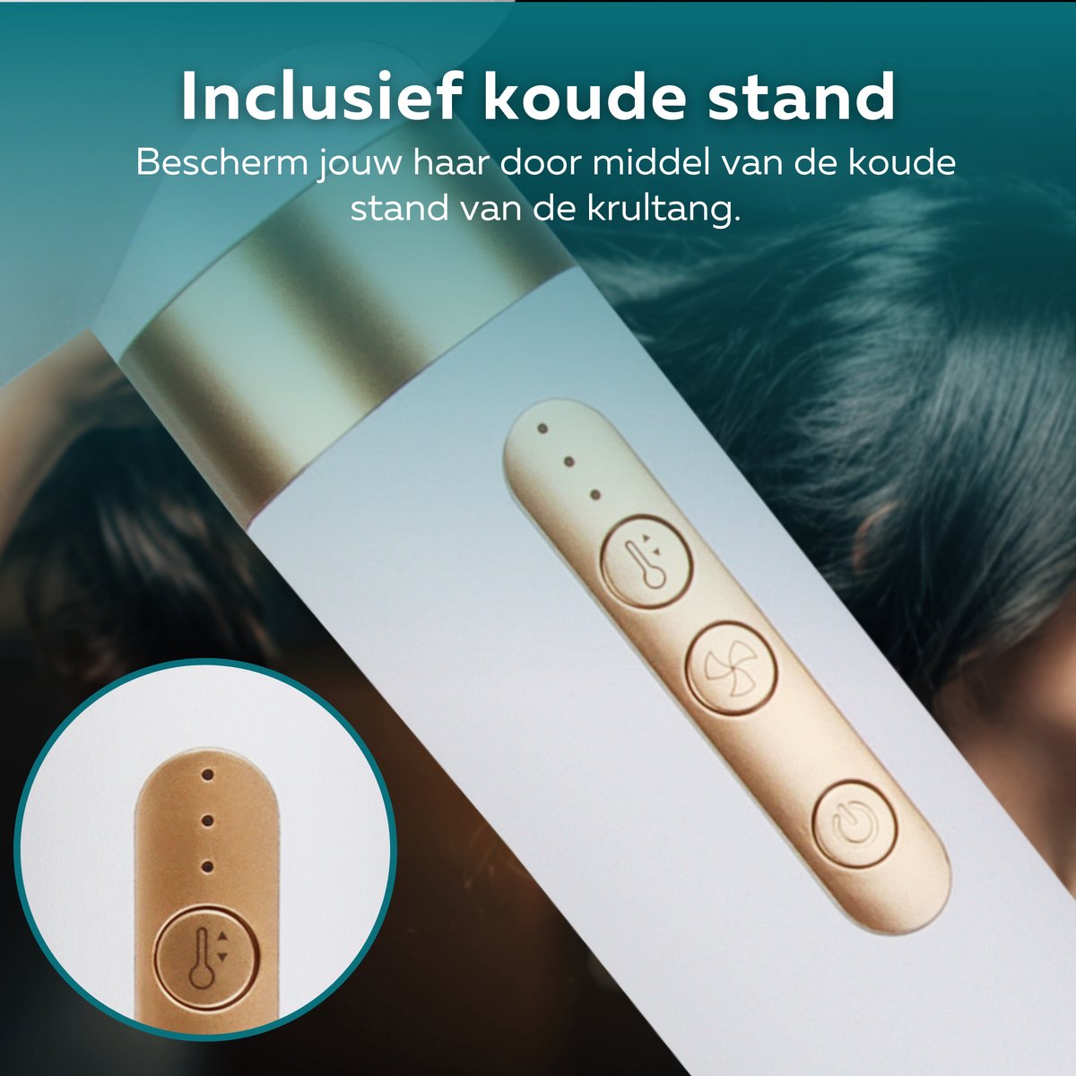 krultang - Deluxe - Wit - Föhn - Haardroger - Hittebestendige handschoen - 7-in-1 multistyler - Haarkruller