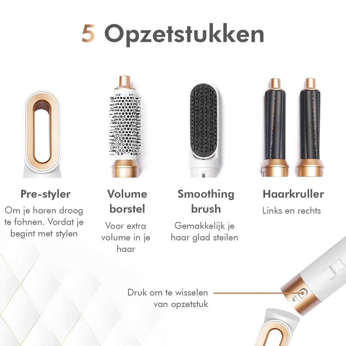 Airstyler 5-in-1, krultang, föhn, heteluchtborstel, föhnborstel