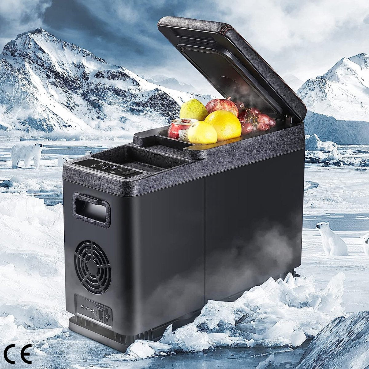 Coolbox - Draagbare koelkast voor de auto, 8 liter, draagbare elektrische koelkast, koelkast, vriezer, handmatige bediening en app-bediening, 12/24 V DC vriezers voor reizen, picknick, camping, thuisgebruik