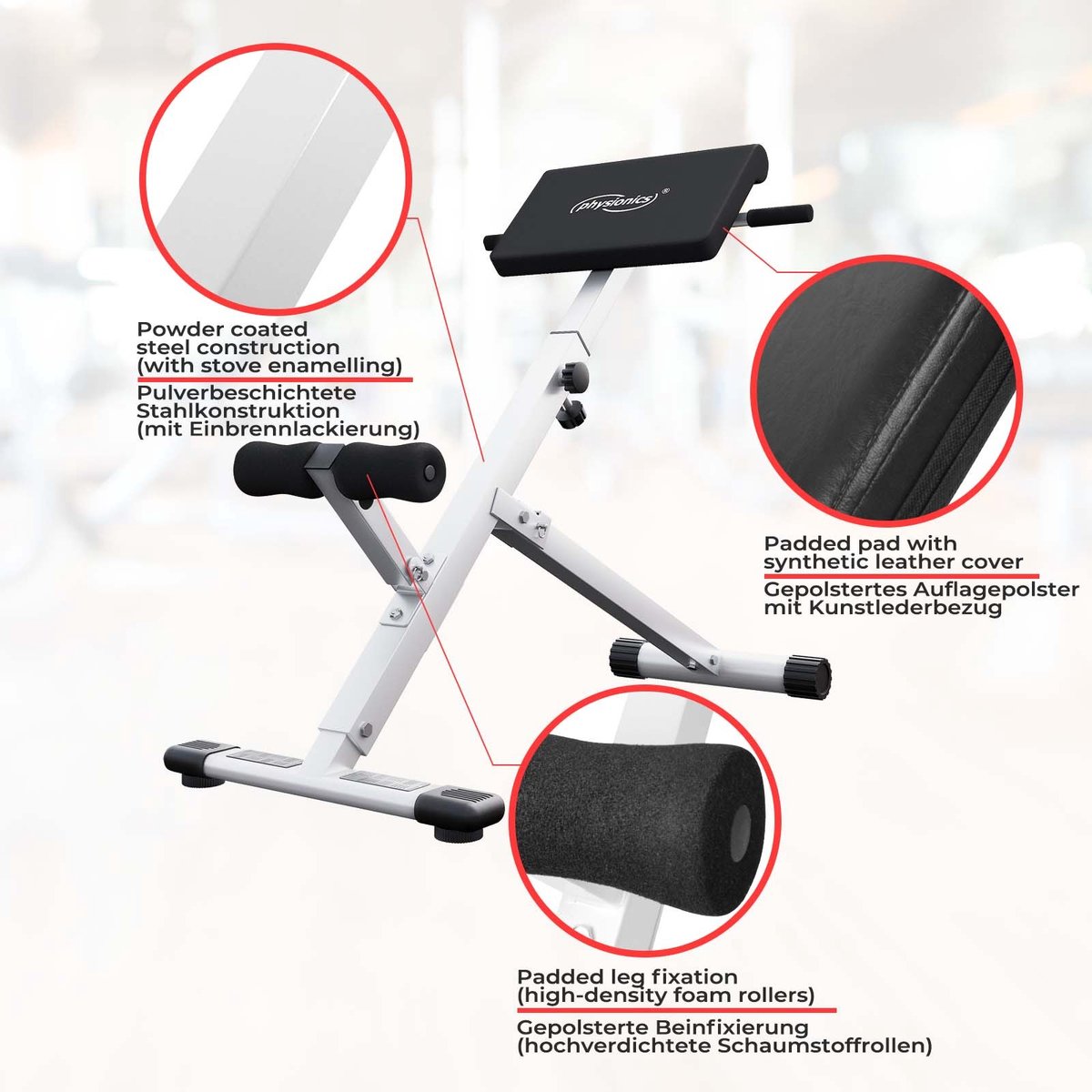 Inklapbare rugtrainer/buikspiertrainer - Max. 120 kg