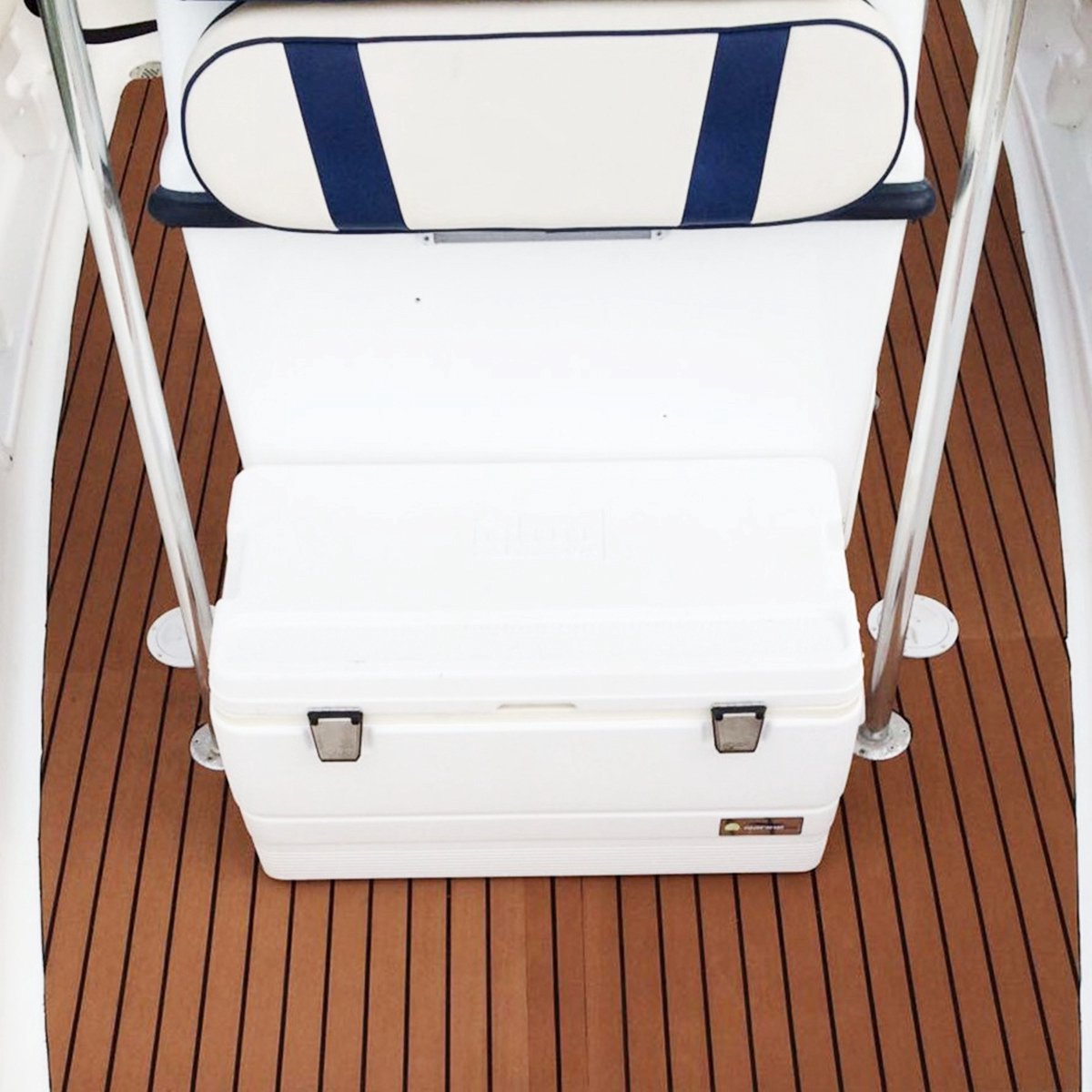 Decking Zelfklevende Bootmat - EVA Teak Foam Decking Mat - Teak Boten Vloerbedekking - Teakhouten Jachtvloeren - Teak Vloerbedekking Vloer - Wasbaar - 240 x 60 x 0.6 cm - Lichtbruin