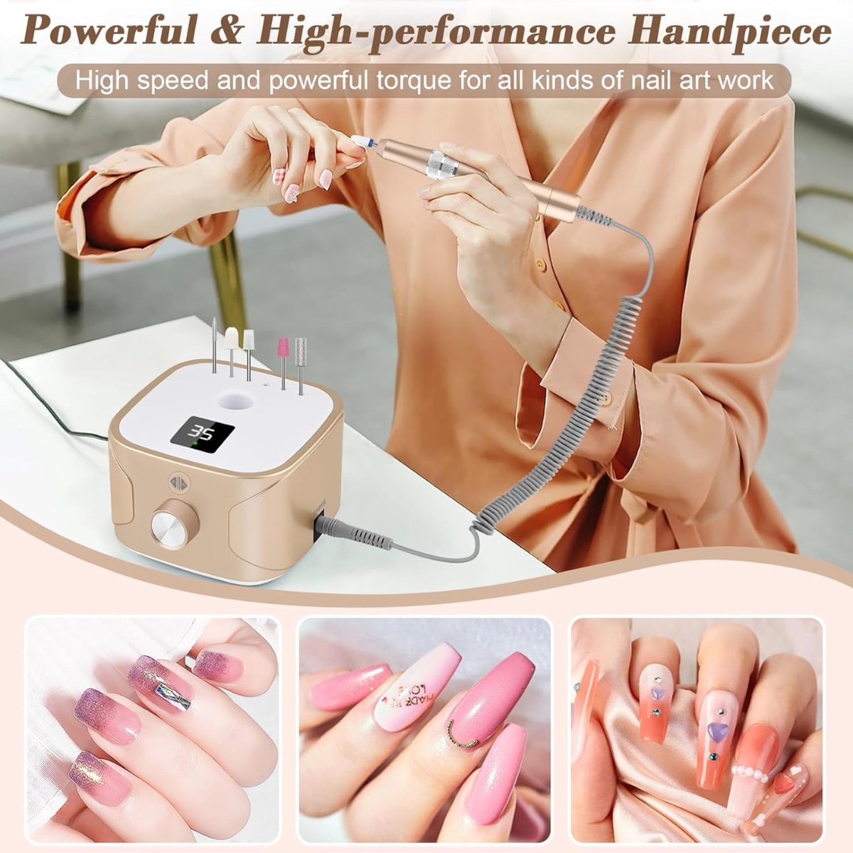 Nail drill - Nail drill set - Electric nail drill - Electric nail file - Nail drill for manicure pedicure - Manicure set - Pedicure set - Nail drill machine - Electric nail file for gel nails - Electric nail drill