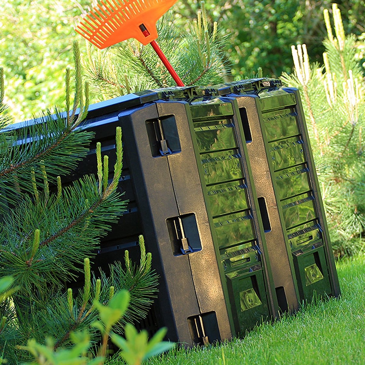 Snelle compostbak 2 stuks - 800L - Compostvat - Composter - kunststof - 135 x 72 x 83cm