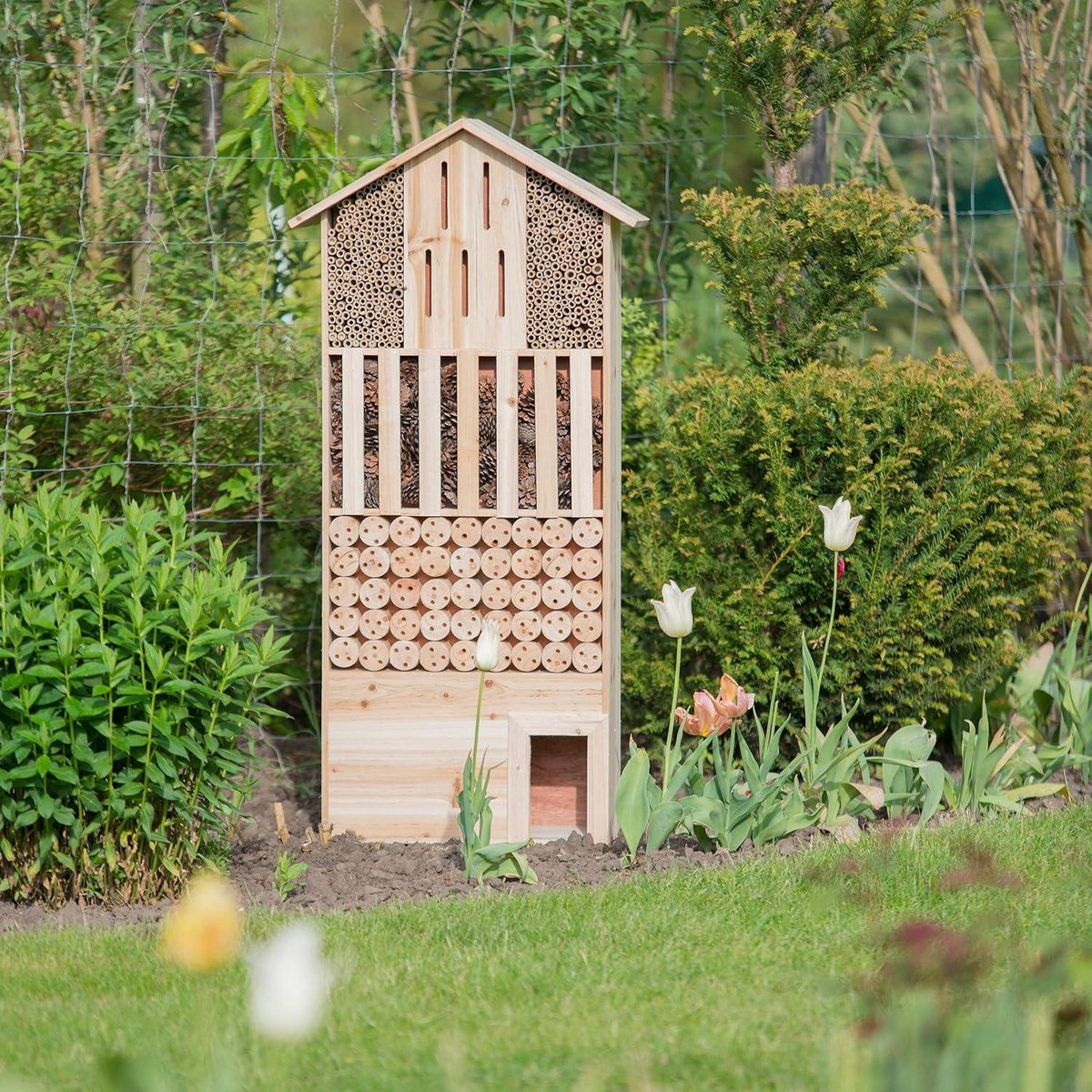 Egelhuis XXL insectenhotel nestkast bijen vlinders hout ca. 118x57x24 cm naturel Egelhuis