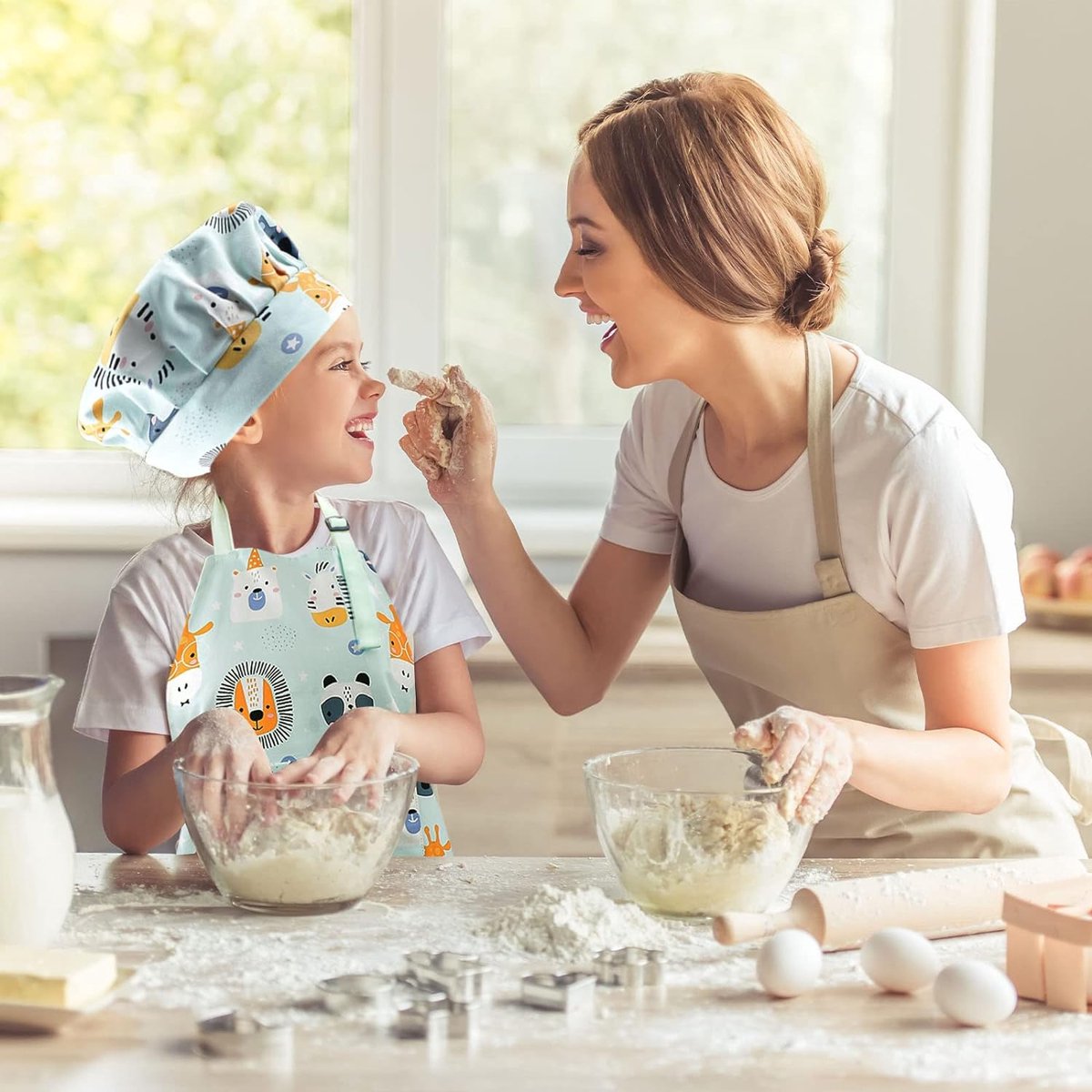 kids schort met zakken voor 2-6 jaar jongens meisjes, verstelbare schort kinderen voor keuken koken bakken schilderen feest