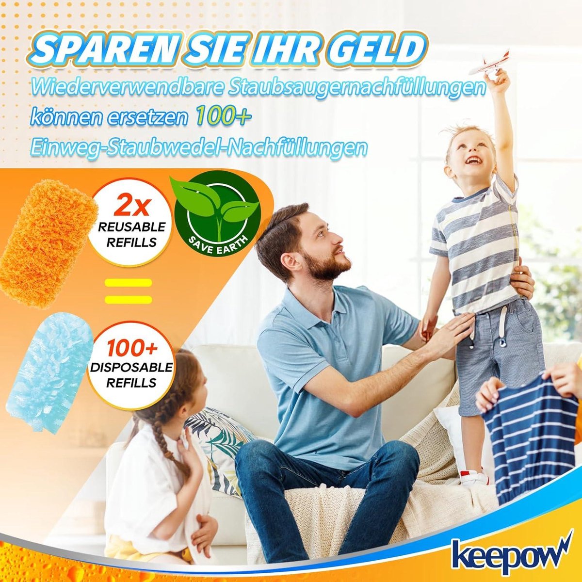 Navulling herbruikbare stofmagneet - Swiffer stofmagneet XXL & Swiffer Duster 360° - plumeau navulverpakking (4 stuks) Plumeau