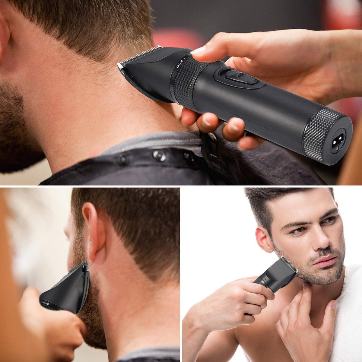 Baardtrimmer professionele tondeuse - tondeuse voor mannen - precisietrimmer voor mannen - lange tondeuse - scheerapparaatset voor kinderen - gezinnen - USB oplaadbaar Baardtrimmer