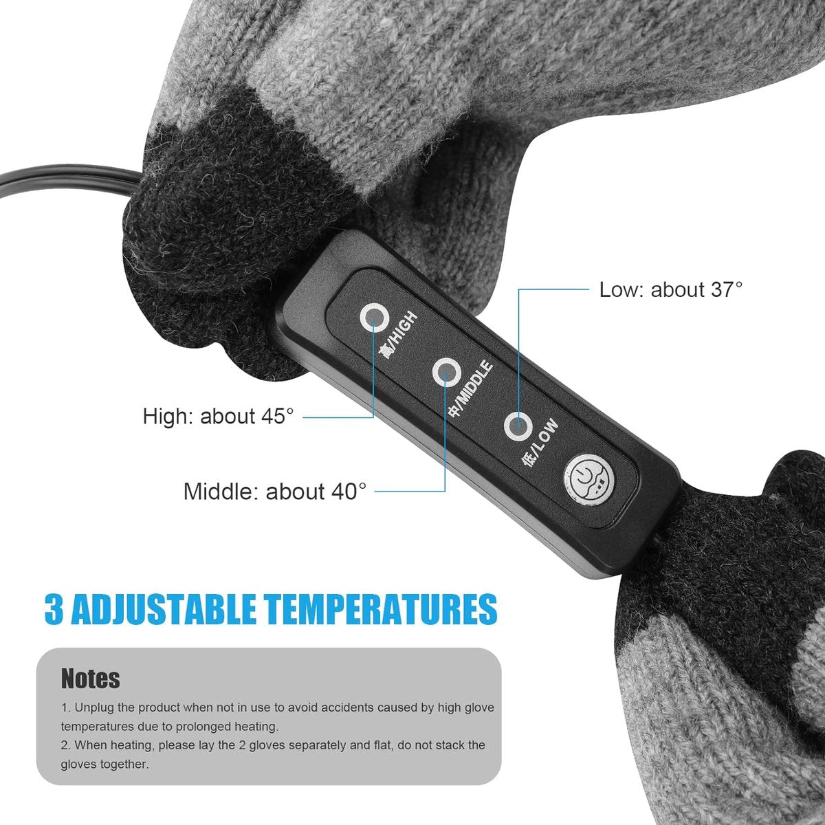Heated gloves - Electric gloves - One size - Rechargeable