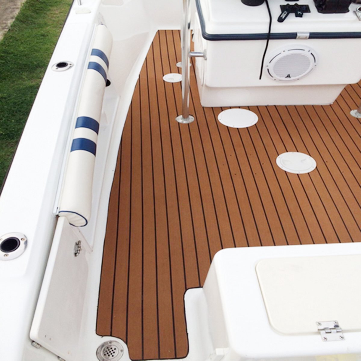 Decking Zelfklevende Bootmat - EVA Teak Foam Decking Mat - Teak Boten Vloerbedekking - Teakhouten Jachtvloeren - Teak Vloerbedekking Vloer - Wasbaar - 240 x 60 x 0.6 cm - Lichtbruin
