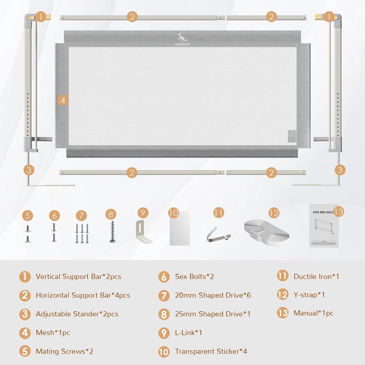 Bedhekje valbeveiliging, 140 cm bedbescherming voor kinderen, valbeveiliging bed [één zijde], slaapkameraccessoires voor jongens en meisjes (voor kinderen vanaf 0 - 10 jaar)