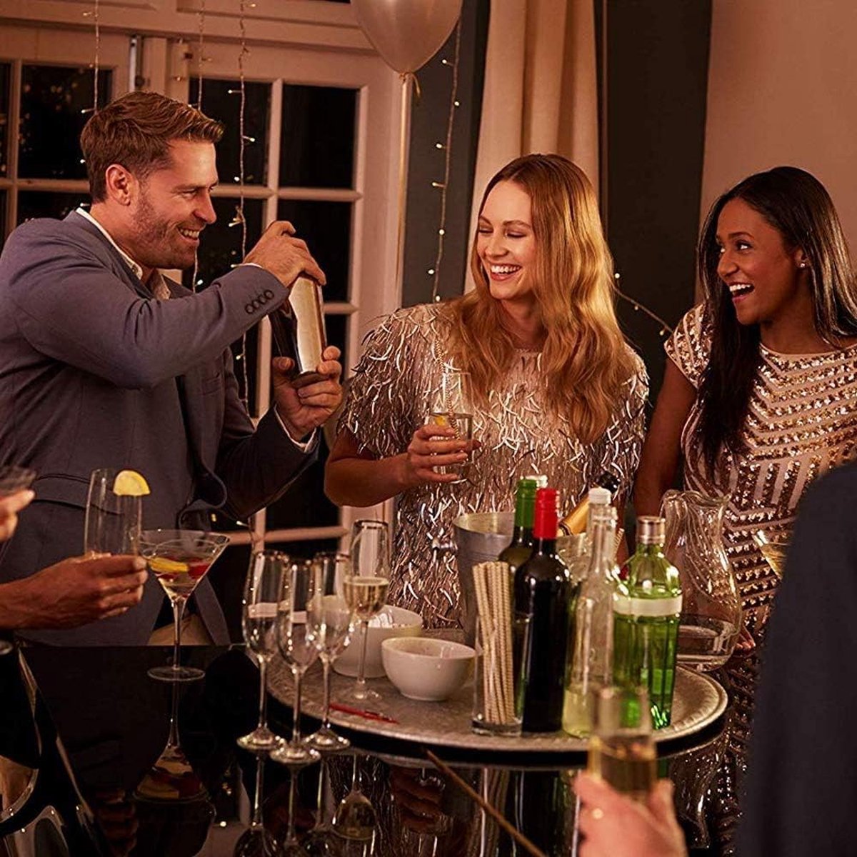 Cocktailshaker Set Vaderdag Cadeau - 750 ml Roestvrij Staal Bonus Cocktailshaker Cocktailset Boek, Cocktail Barkeeper Set, Bar Accessoires Counter Shaker Bar Mixer met Houten Standaard, Verjaardag Cadeau