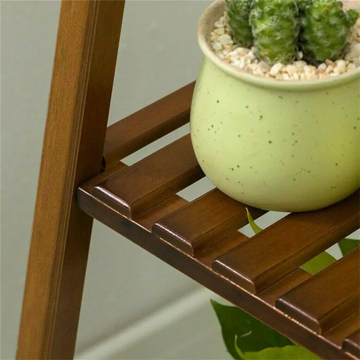 Rakmishop - Plantenstandaard - 4 Laags - Planten display - Plantstandaard bamboe - Plantenrek - Voor binnen en buiten - Model Groot