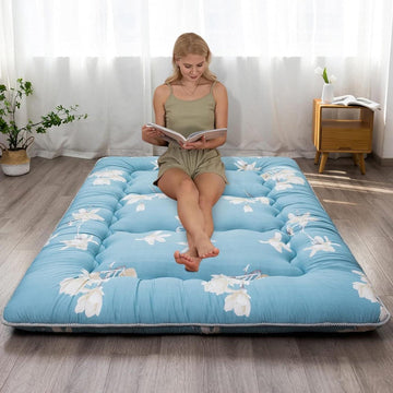 YOSHOOT Magnolia Futon-matras voor 1 persoon - opvouwbaar Japans vloerbed - draagbaar campingmatras - oprolbaar voor ligstoel bank - 150 x 200 cm Opvouwbaar matras