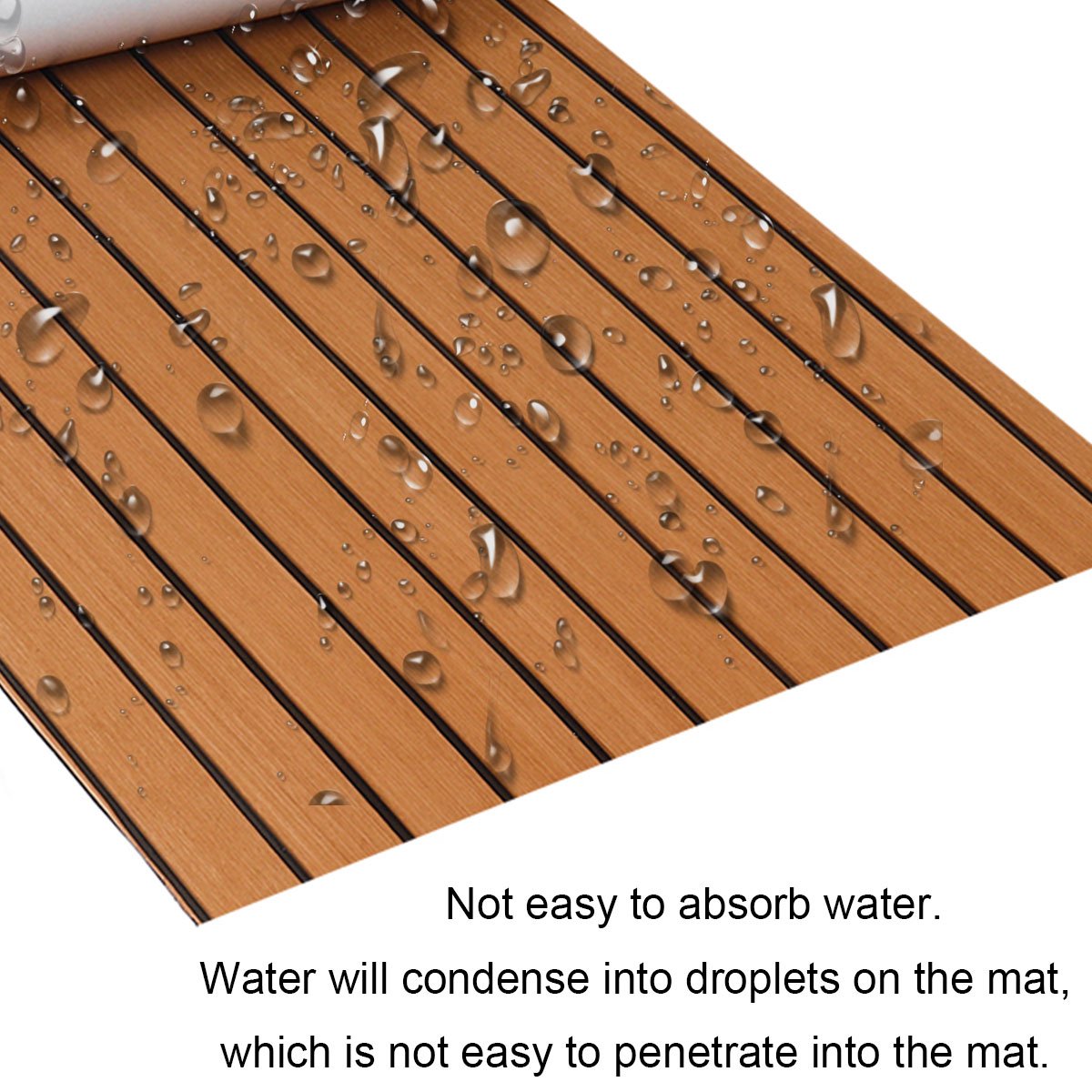 Decking Zelfklevende Bootmat - EVA Teak Foam Decking Mat - Teak Boten Vloerbedekking - Teakhouten Jachtvloeren - Teak Vloerbedekking Vloer - Wasbaar - 240 x 60 x 0.6 cm - Lichtbruin