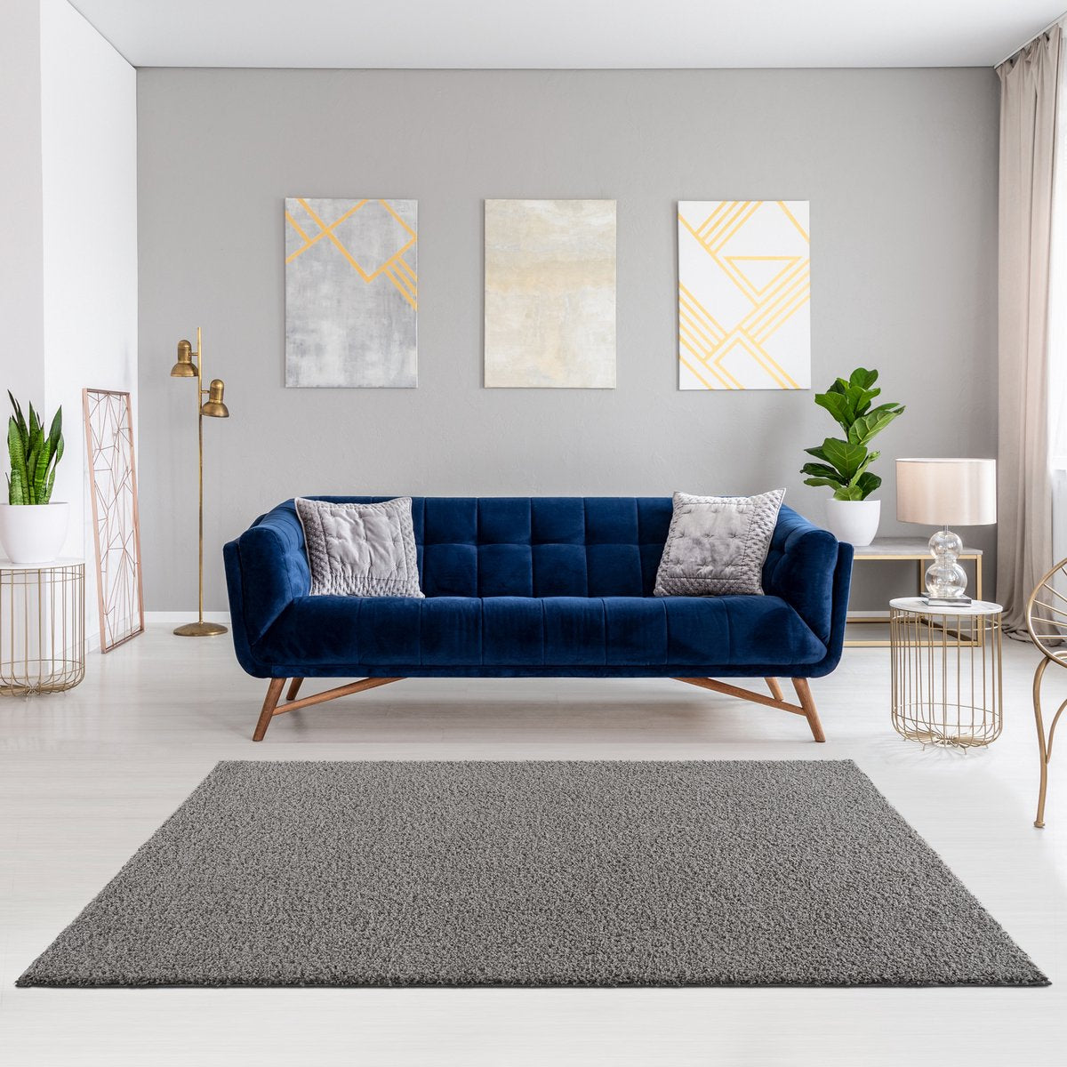 Loca Shaggy Vloerkleed Lichtgrijs - 160x230 CM - Hoogpolig Vloerkleed - Tapijt Woonkamer, Slaapkamer