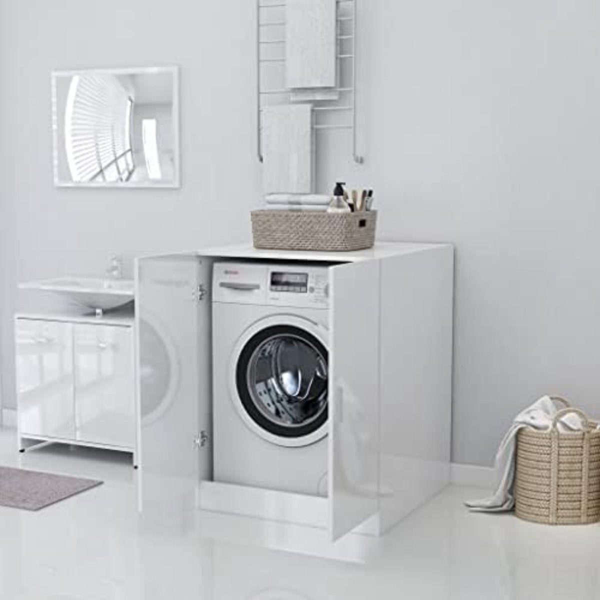 Wasmachine Ombouw - Wasmachine Meubel - Wasmachine Kast - Wit