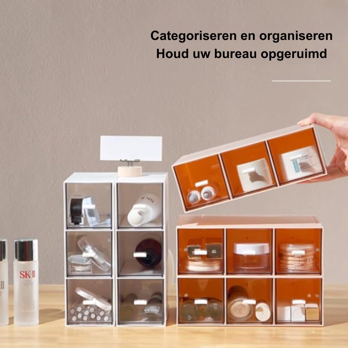 Kitchen Organizer - Coffee and Tea Organizer - Coffee Pod Holder - Compact & Portable - 3 Drawers - Blue