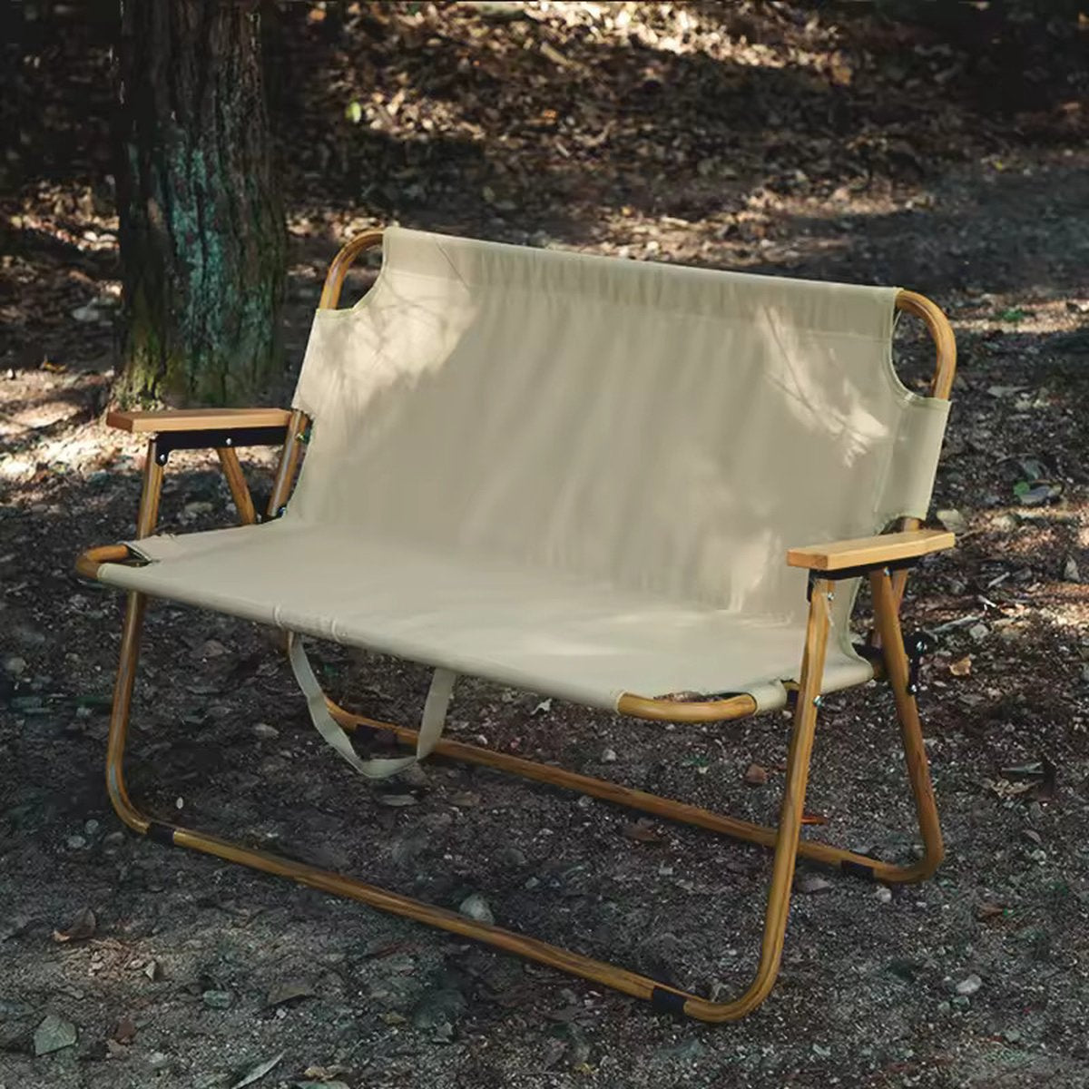 Folding bench - Bench - For Balcony / Camping / Garden - 113x74 cm - Beige