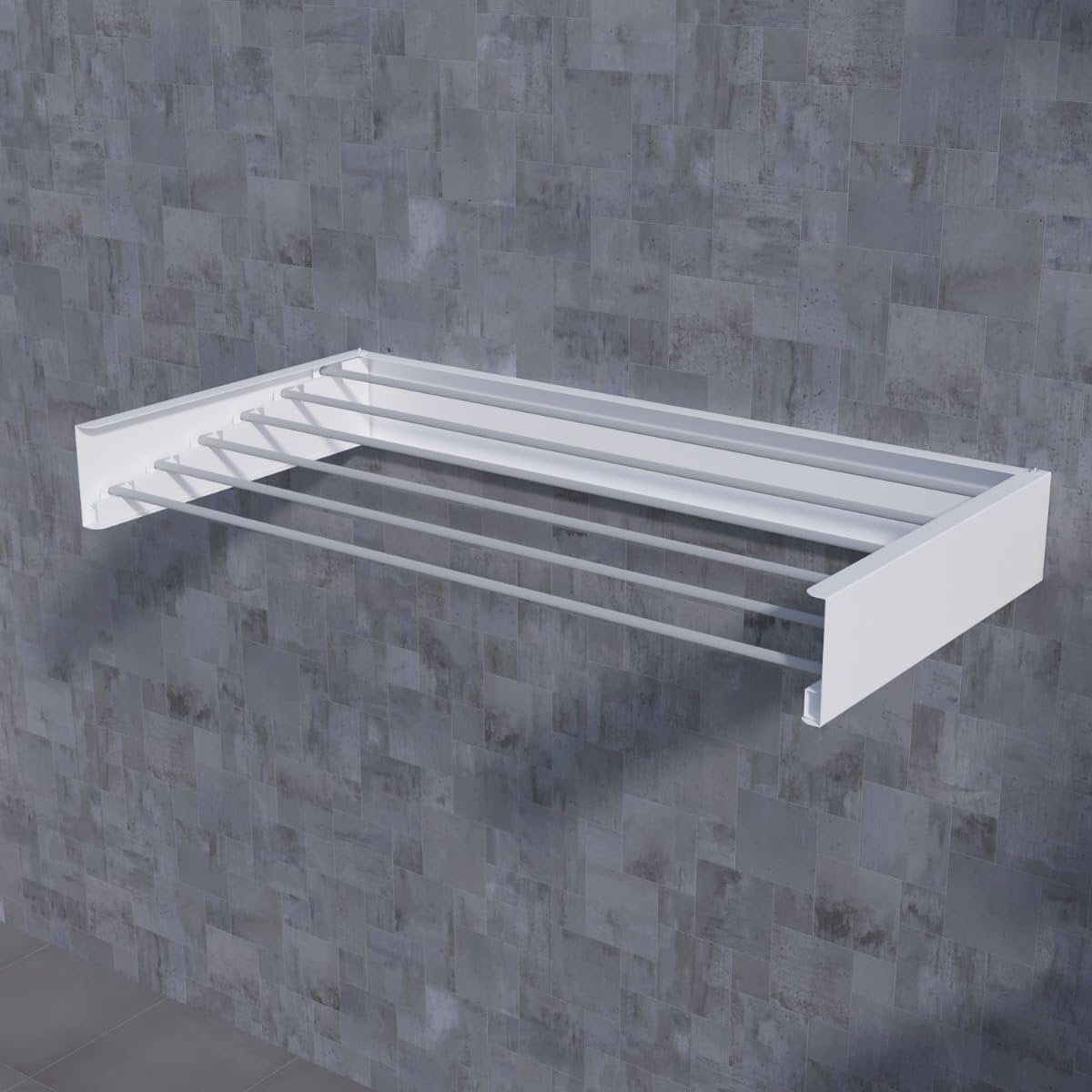 Drogrek, wandmontage, wasdroger, ruimte 70 cm lengte, uittrekbaar, wanddroogrek, opvouwbaar, droogrek aan de muur, voor buiten of binnen