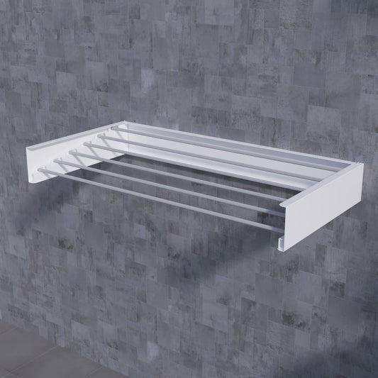 Drogrek, wandmontage, wasdroger, ruimte 70 cm lengte, uittrekbaar, wanddroogrek, opvouwbaar, droogrek aan de muur, voor buiten of binnen