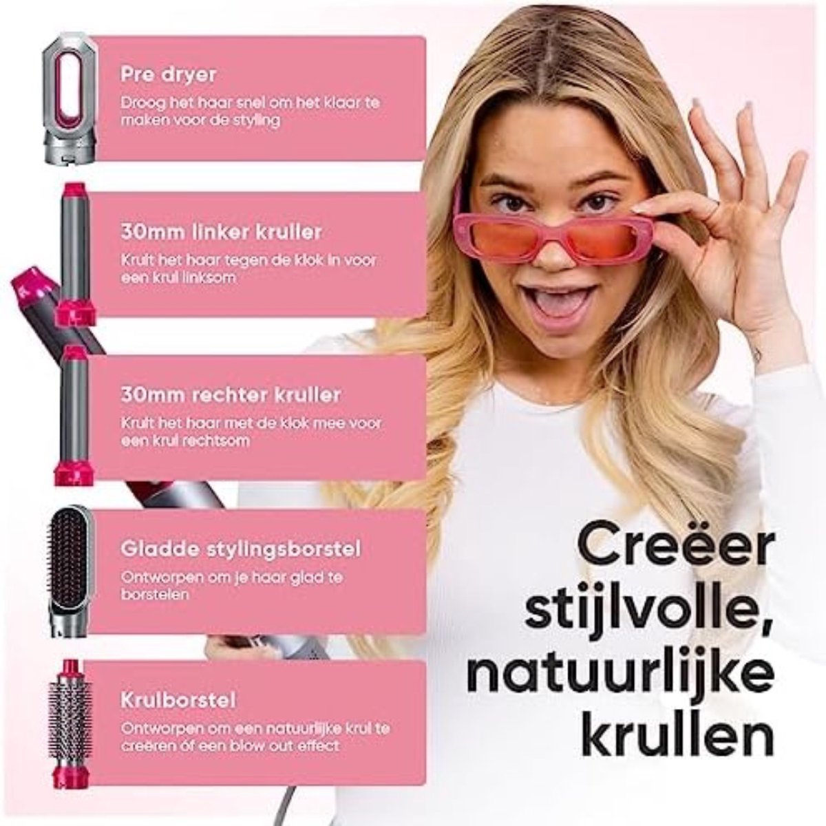 Rotating Hair Dryer Brush - Rotating Curling Brush - Rotating Hair Dryer Brush For Short Hair - Rotating Hot Air Brush - Rotating+Hair+Dryer+Brushes