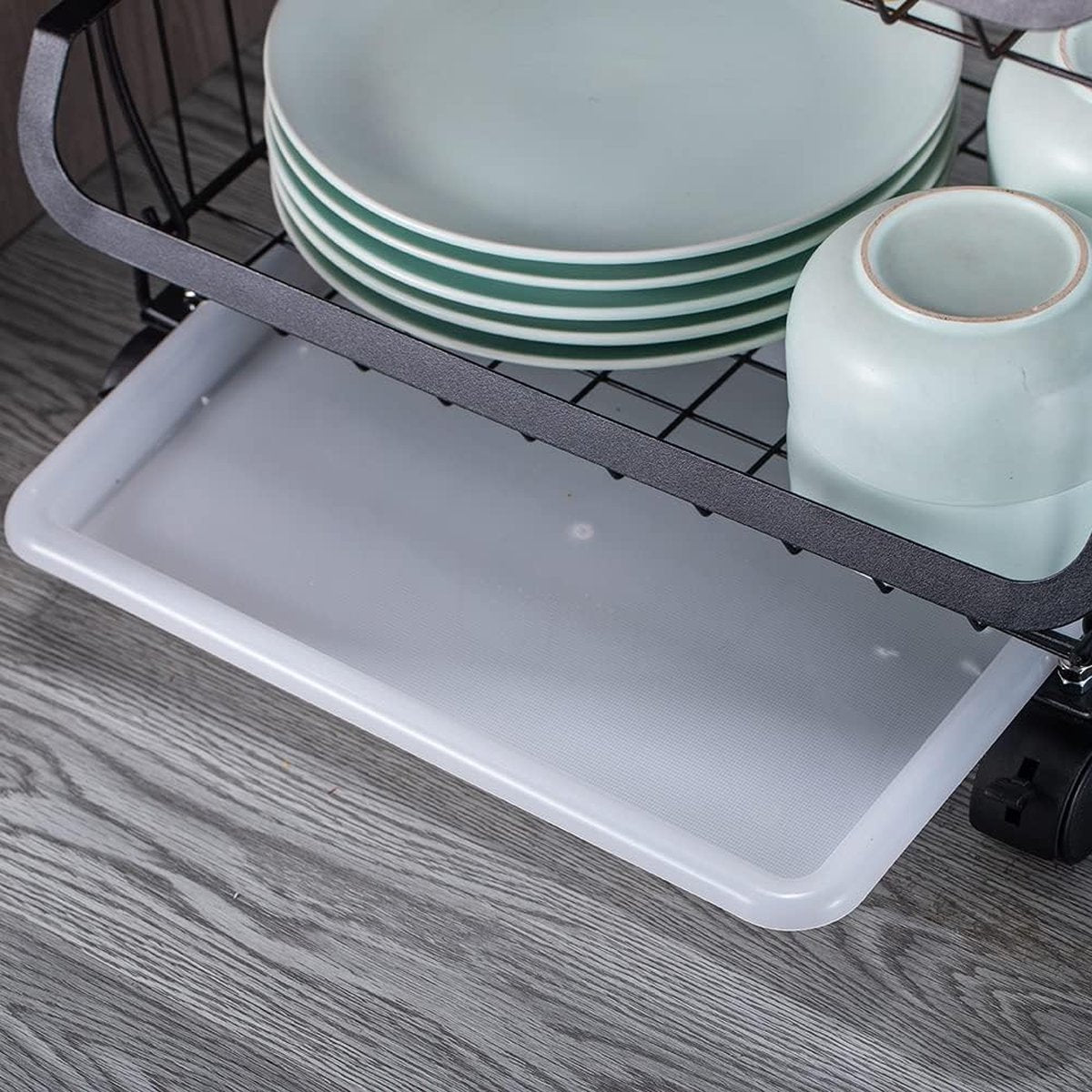 4-laags serveerwagen Keukentrolley op wielen Trolley Keuken Inbouwplank Opbergwagen Hulpprogramma Trolley Fruit- en groenterek Organisatiewagen H80 x B40 x D30 cm voor keukenkantoor