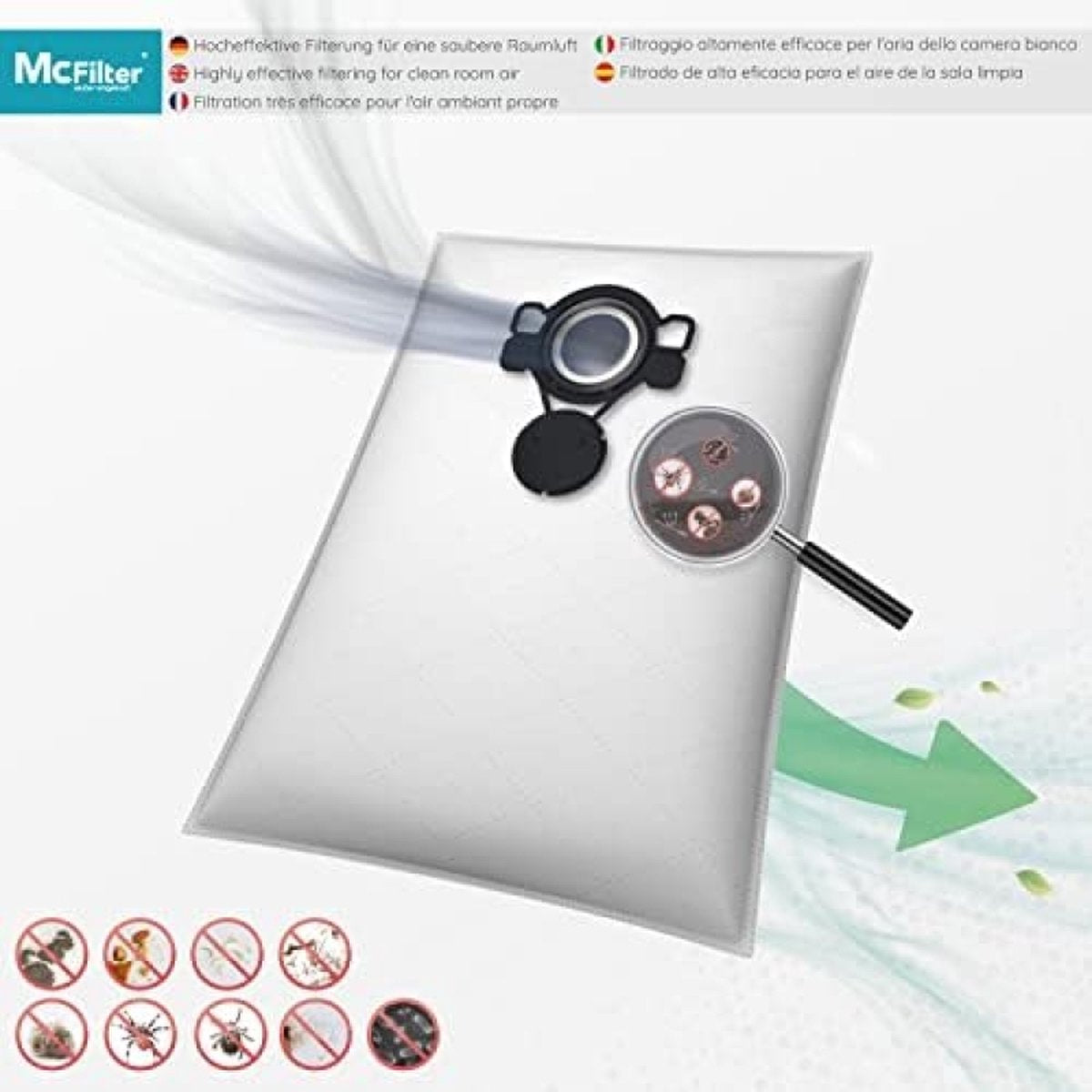 10x stofzuigerzakken compatibel met MAKITA VC2000L VC2010L VC2012L VC2511L VC2512L VC3011L VC3012L VC3511L | vlieszak - type DSM 42