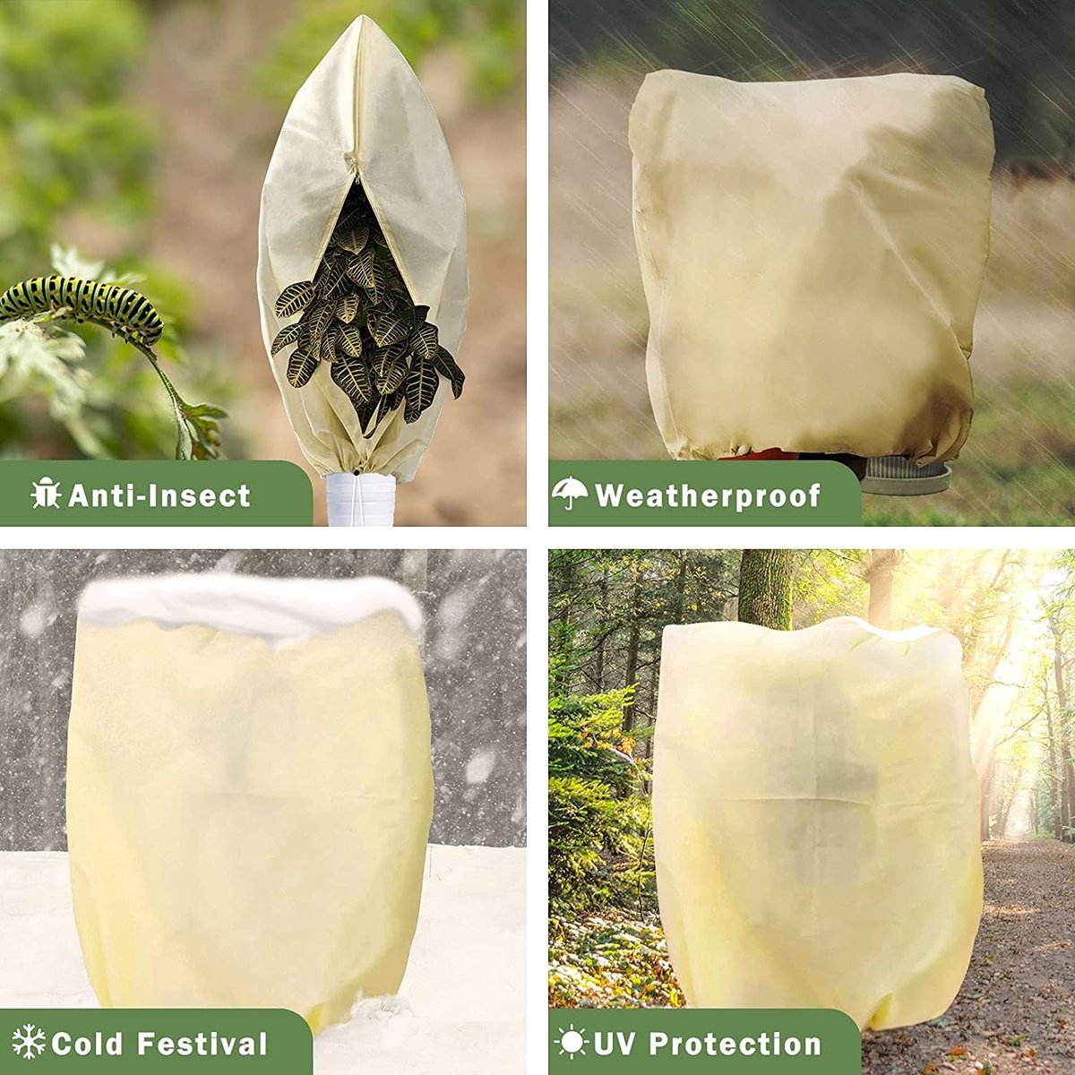 Potplantzak Winterbescherming voor Planten Tent voor Balkon als Winterbescherming voor Potplanten Grote Plantenhoezen Plantenhoes Vorstbescherming Planten Plantenbeschermingszak Winter Wasbaar