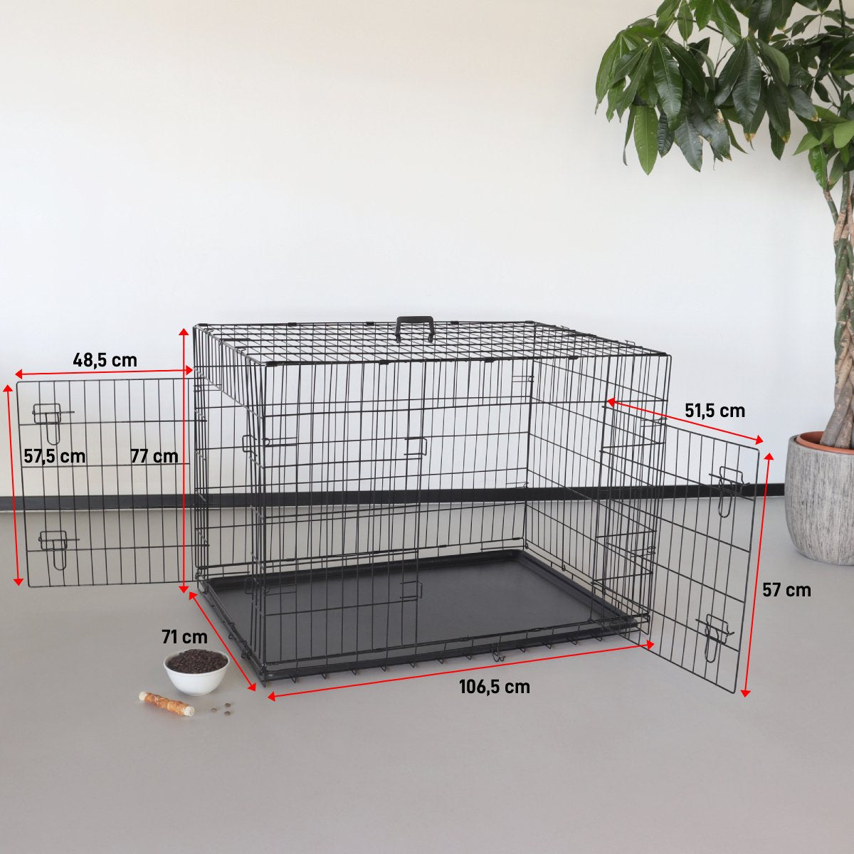 Hondenbench - Zwart - 106 x 71 x 76 cm