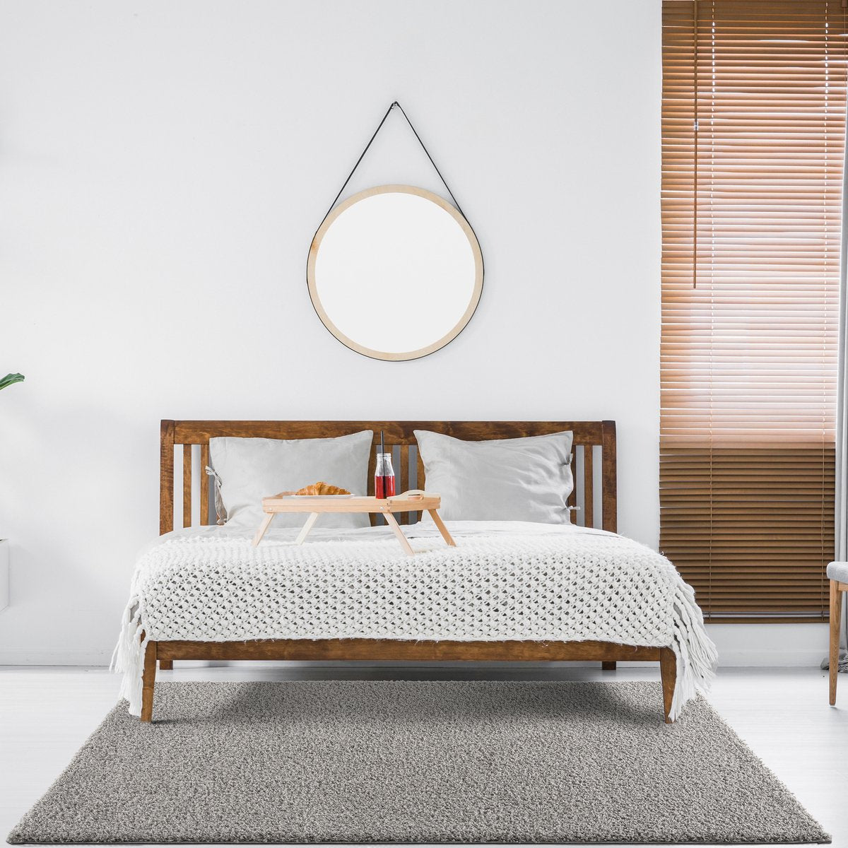 Loca Shaggy Vloerkleed Lichtgrijs - 160x230 CM - Hoogpolig Vloerkleed - Tapijt Woonkamer, Slaapkamer