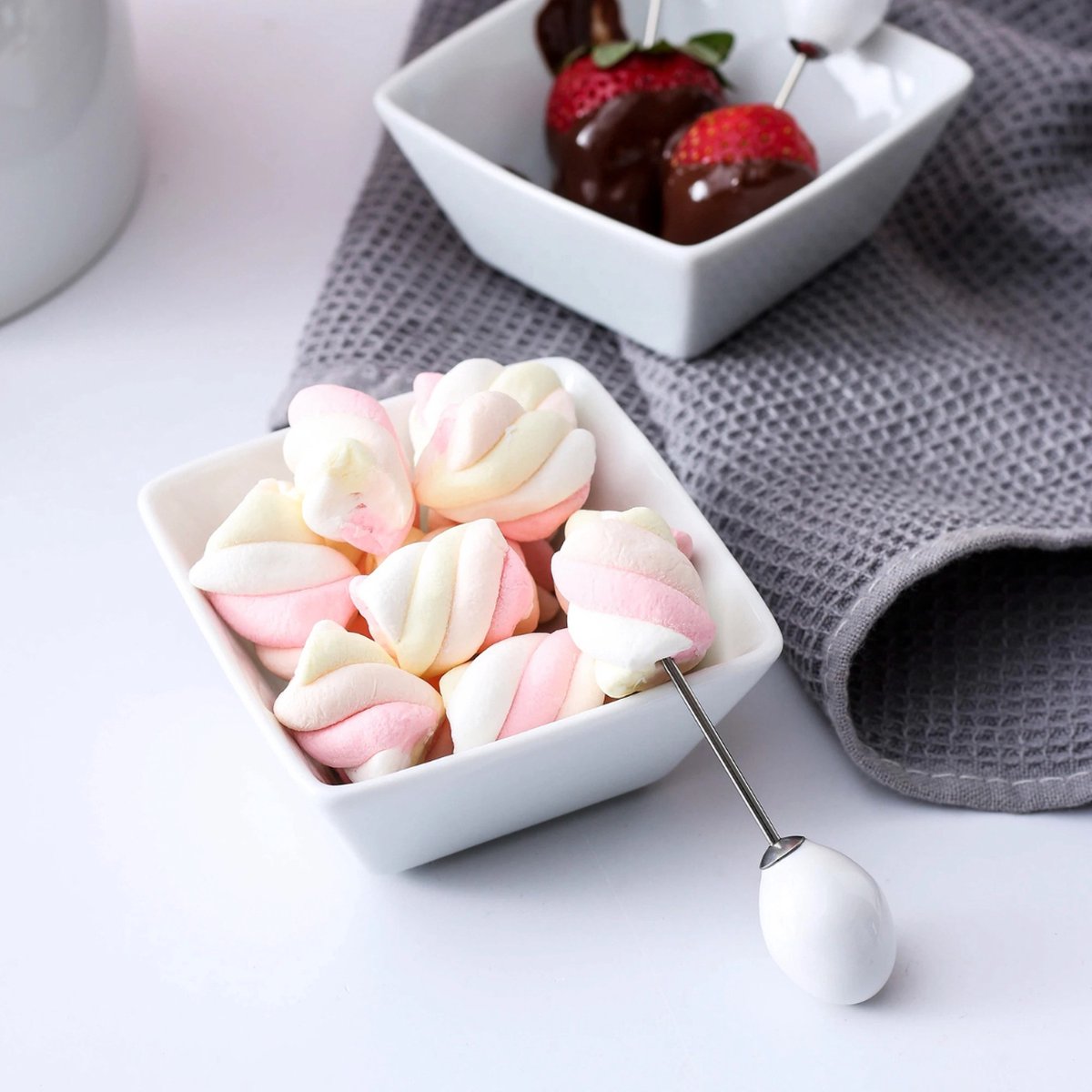 Kaasfondue Set – Chocoladefondue - Chocolade Fondue - Pan - Keramisch - 500Ml - Wit