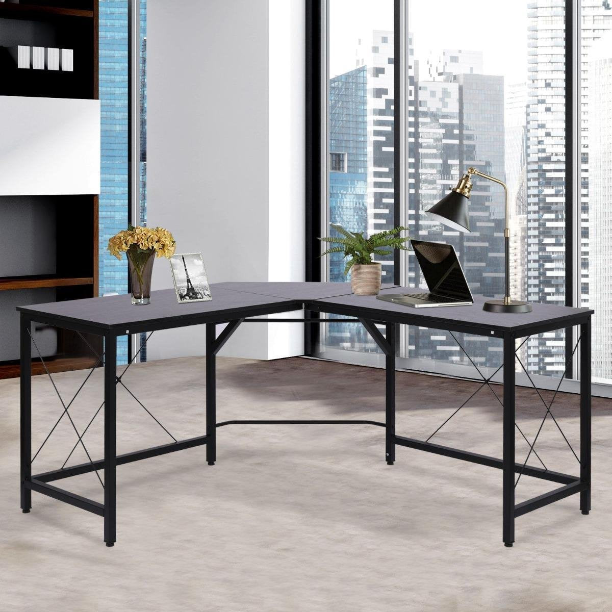 Hoekbureau - Computerbureau - Computertafel - Laptop Computer Hoek Meubel - Computermeubel - Gamemeubel - Zwart