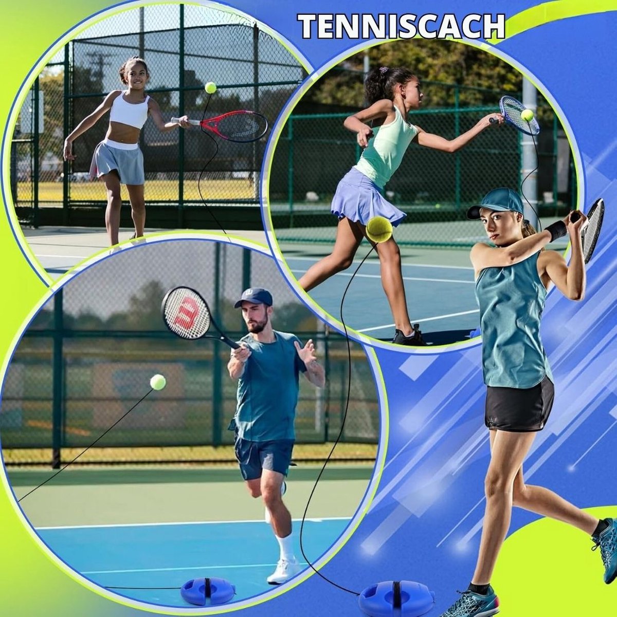Tennispaal - Swingball - Tennispaal Met 2 Ballen - Tennispaal Swingbal - Tennispaal Kinderen En Volwassenen – Tennistrainer – Voor In de Tuin - Oefening