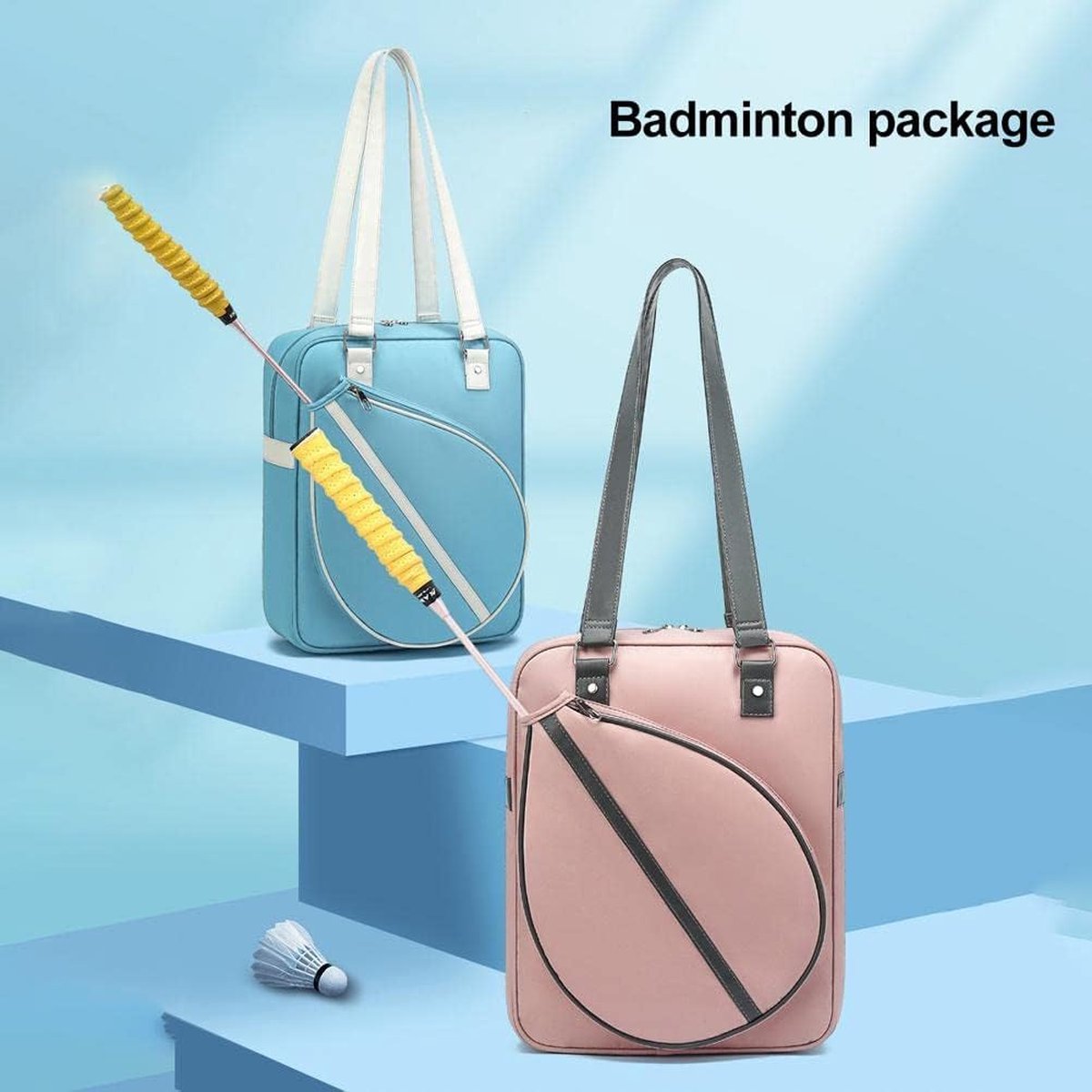 Dames tennistassen, badmintontas, badmintonsporttas, tennisschoudertas voor dames en heren, voor tennisrackets, draagbare outdoorsport-fitnesstas