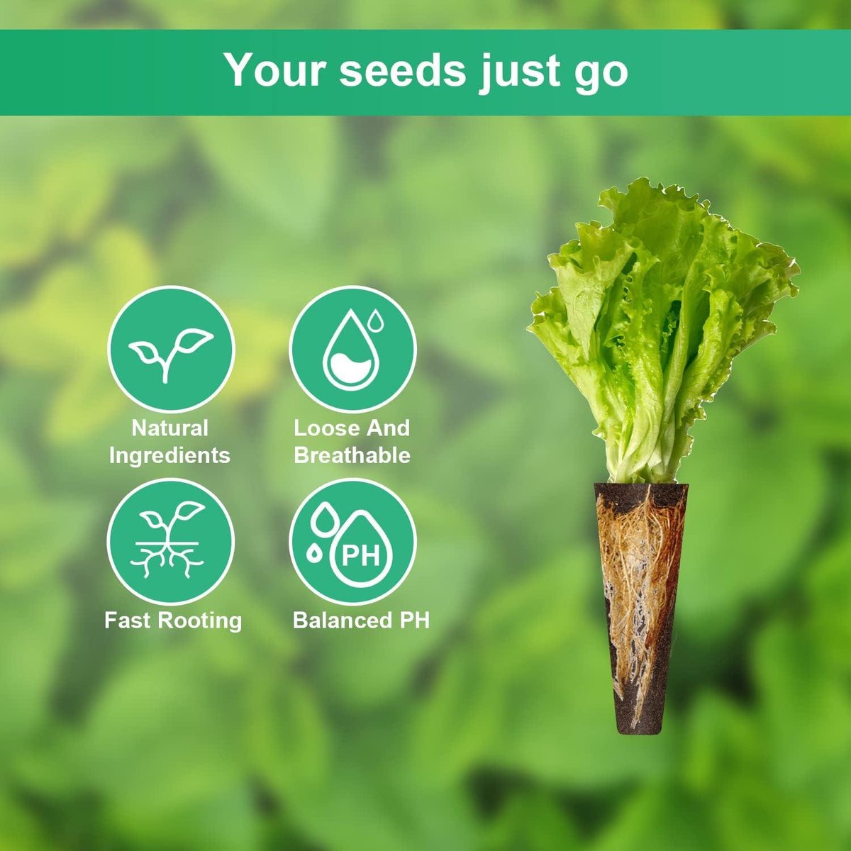 Seed Pod Kit for Hydroponic Growing System - 122 pcs - Includes 30 Grow Sponges, 30 Grow Baskets, 30 Grow Domes and 2 100ml Plant Food Hydroponics System