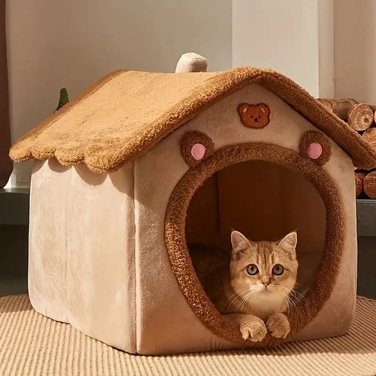 Foldable Waterproof Cat House - for Outdoor Use - Comfortable Nest for Small Dogs, Kittens, and Puppies