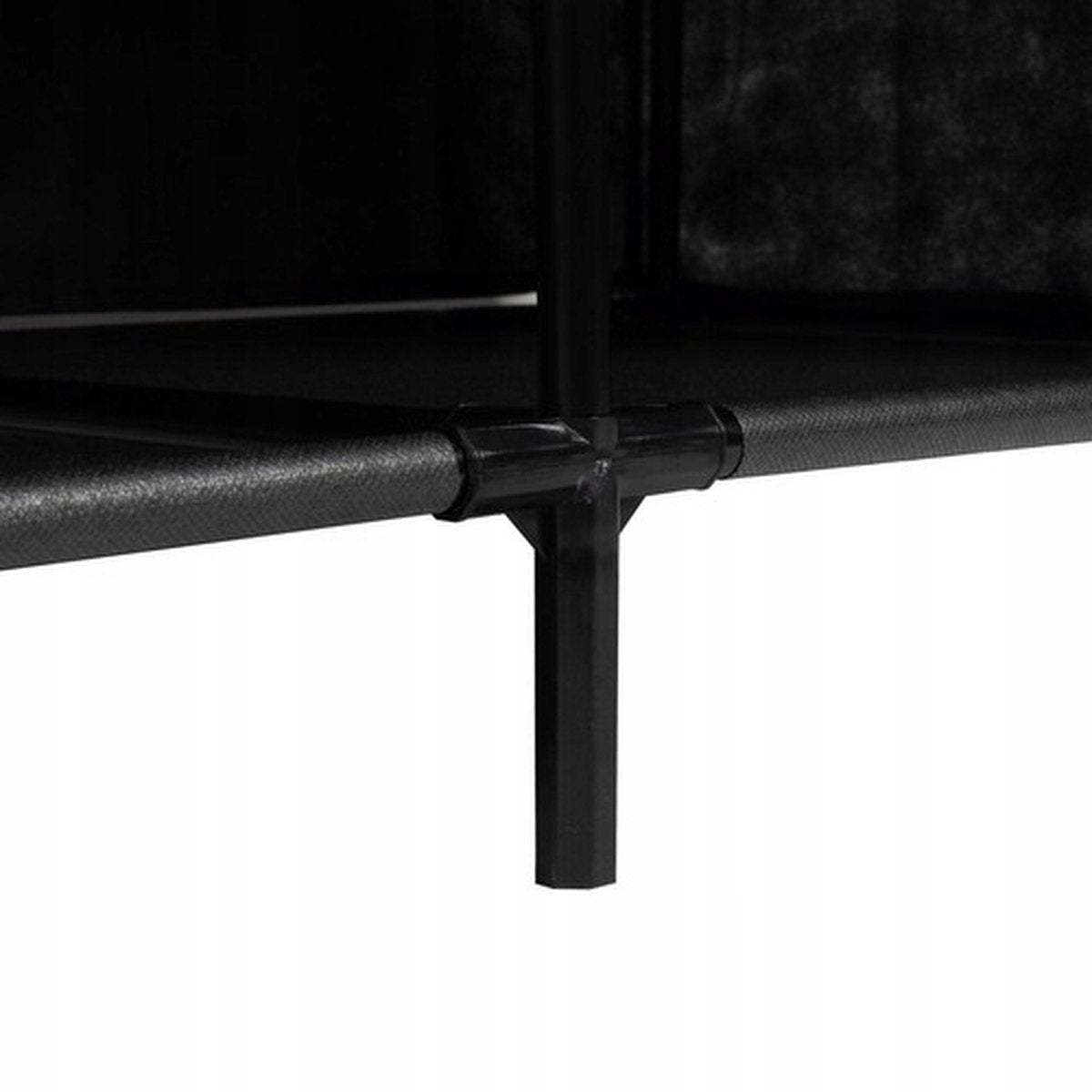Fabric Wardrobe XXL 170 x 170 x 42 cm - Camping Cabinet - 14 Shelves - 3 Doors - 2 Hanging Rails - Black
