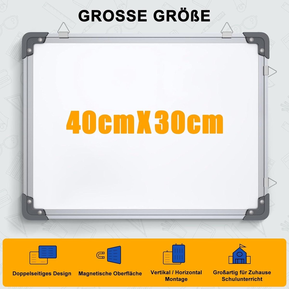 Whiteboard Magnetische Kalender - 30 x 40 cm Dubbelzijdig Wandbord Whiteboard